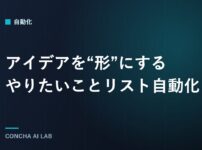 アイデアを形にするやりたいことリスト自動化の記事アイキャッチ（CONCHA AI LAB・自動化カテゴリ）
