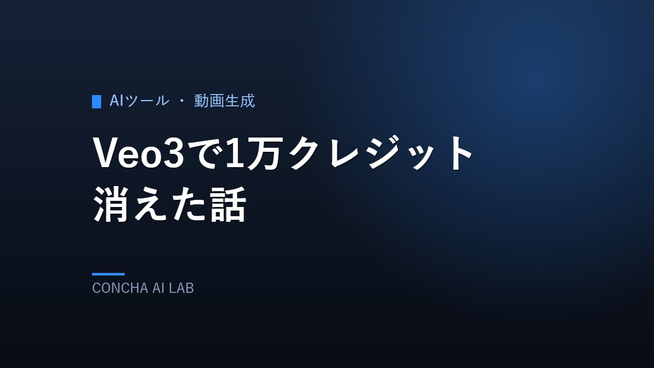 Veo3で1万クレジット消えた話のアイキャッチ